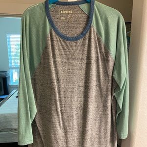 Express XL Green Baseball Shirt